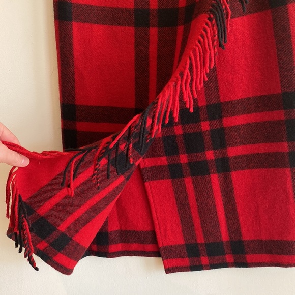 Eddie Bauer red wool plaid skirt - Picture 3 of 5
